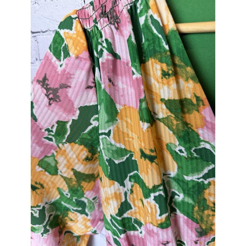 Taylor Drop Waist Green Floral Spring Dress NWT Size 14 Flutter - Picture 6 of 9